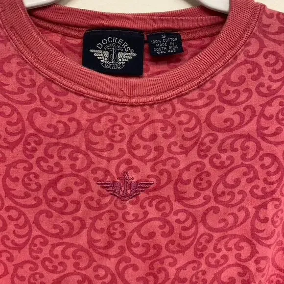 Vintage Dockers Womens Size S Pink Printed Long Sleeve Shirt - Picture 3 of 7